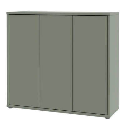 Alice Springs Shoe Cabinet with 3 Doors Push-to-Open in Sage Green