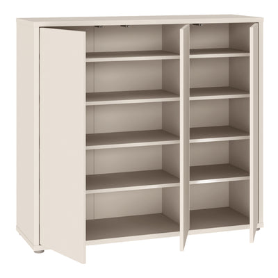 Alice Springs Shoe Cabinet with 3 Doors Push-to-Open in Sand