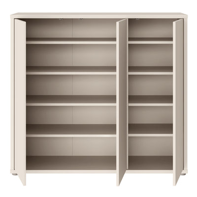 Alice Springs Shoe Cabinet with 3 Doors Push-to-Open in Sand
