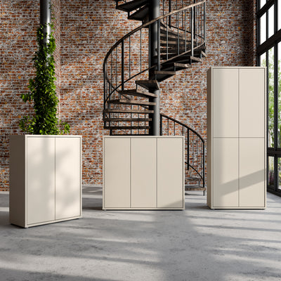 Alice Springs Shoe Cabinet with 3 Doors Push-to-Open in Sand