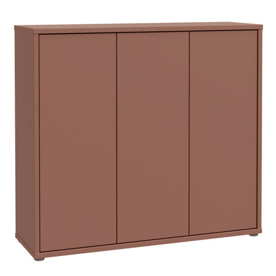 Alice Springs Shoe Cabinet with 3 Doors Push-to-Open in Terracotta