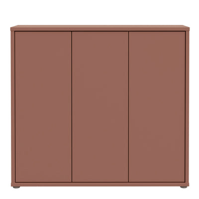 Alice Springs Shoe Cabinet with 3 Doors Push-to-Open in Terracotta