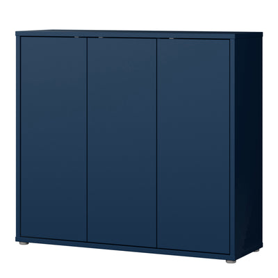 Alice Springs Shoe Cabinet with 3 Doors Push-to-Open in Night Blue