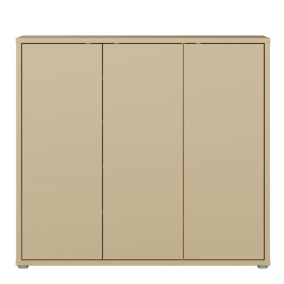 Alice Springs Shoe Cabinet with 3 Doors Push-to-Open in Butter Yellow