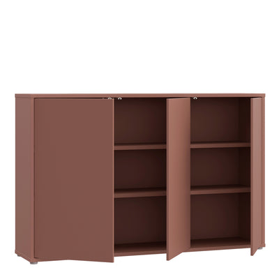 Alice Springs 3 Door Sideboard with Push-to-Open Doors in Terracotta