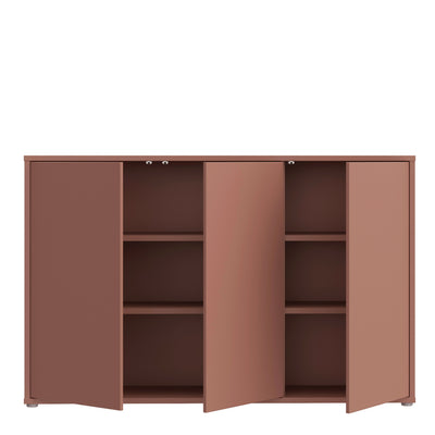 Alice Springs 3 Door Sideboard with Push-to-Open Doors in Terracotta