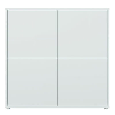 Alice Springs 4 Door Large Storage Cabinet with Push-to-Open Doors in Light Grey