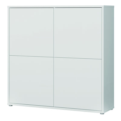 Alice Springs 4 Door Large Storage Cabinet with Push-to-Open Doors in Light Grey