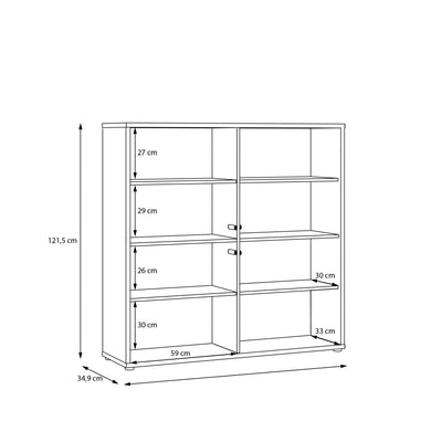 Alice Springs 4 Door Large Storage Cabinet with Push-to-Open Doors in Light Grey