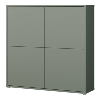 Alice Springs 4 Door Large Storage Cabinet with Push-to-Open Doors in Sage Green