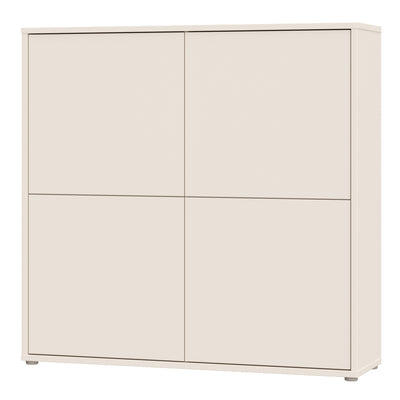 Alice Springs 4 Door Large Storage Cabinet with Push-to-Open Doors in Sand