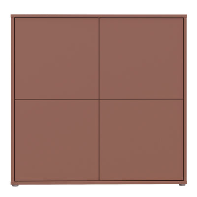 Alice Springs 4 Door Large Storage Cabinet with Push-to-Open Doors in Terracotta