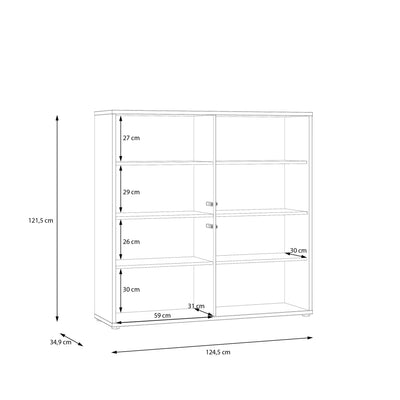 Alice Springs 4 Door Large Storage Cabinet with Push-to-Open Doors in Taupe