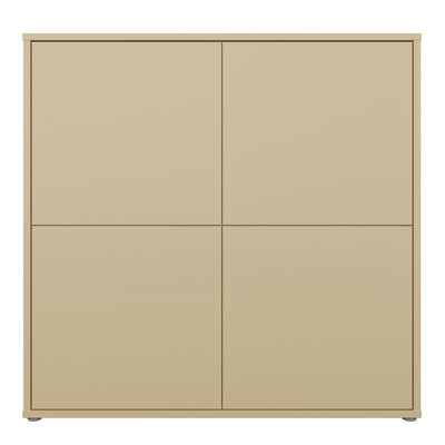 Alice Springs 4 Door Large Storage Cabinet with Push-to-Open Doors in Butter Yellow