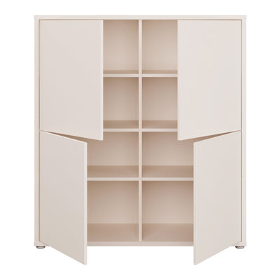 Alice Springs 4 Door Storage Cabinet with Push-to-Open Doors in Sand