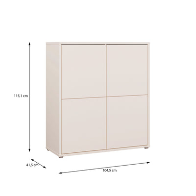 Alice Springs 4 Door Storage Cabinet with Push-to-Open Doors in Sand