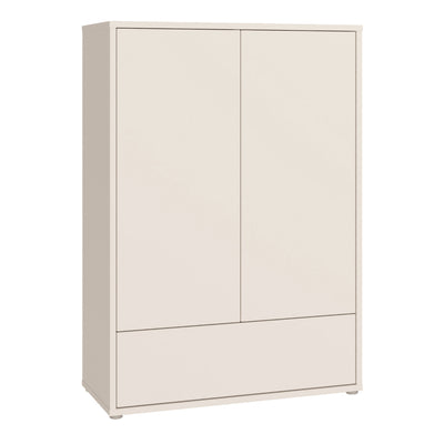 Alice Springs 2 Door Low Wardrobe with Push-to-Open Doors and Drawer in Sand