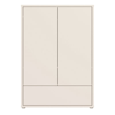 Alice Springs 2 Door Low Wardrobe with Push-to-Open Doors and Drawer in Sand