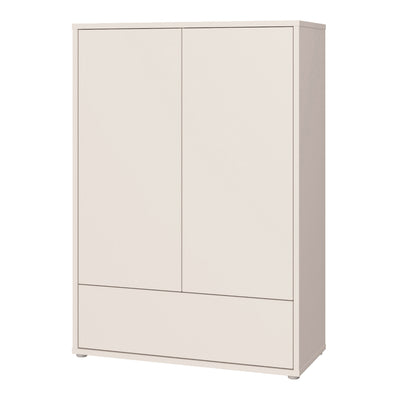 Alice Springs 2 Door Low Wardrobe with Push-to-Open Doors and Drawer in Sand