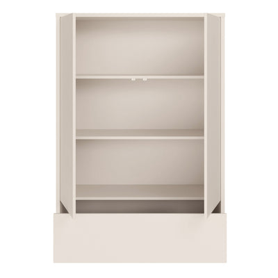 Alice Springs 2 Door Low Wardrobe with Push-to-Open Doors and Drawer in Sand