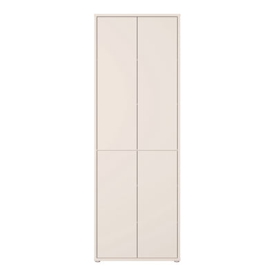 Alice Springs 4 Door Tall Storage Cabinet with Push-to-Open Doors in Sand
