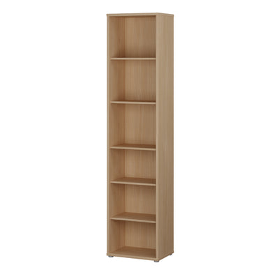 Alice Springs Tall Narrow Bookcase with 5 Shelves in Elegancia Oak