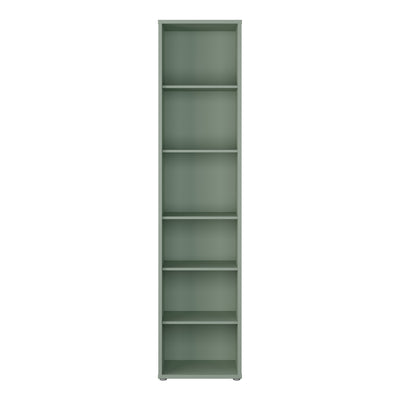 Alice Springs Tall Narrow Bookcase with 5 Shelves in Sage Green