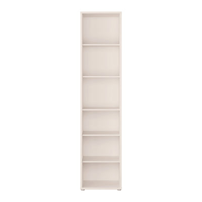 Alice Springs Tall Narrow Bookcase with 5 Shelves in Soft Neutral