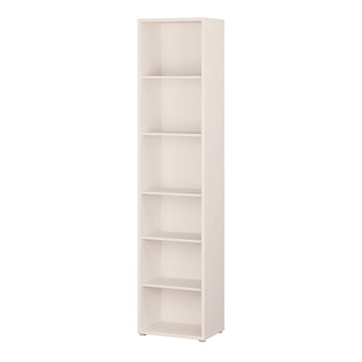 Alice Springs Tall Narrow Bookcase with 5 Shelves in Soft Neutral