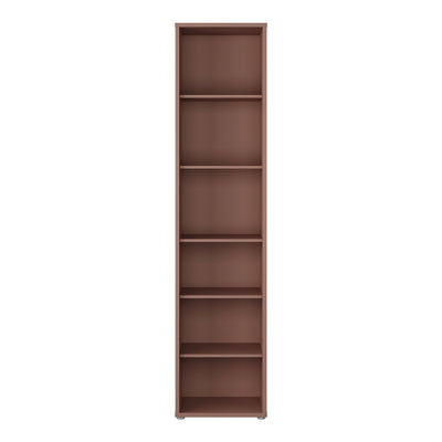 Alice Springs Tall Narrow Bookcase with 5 Shelves in Terracotta