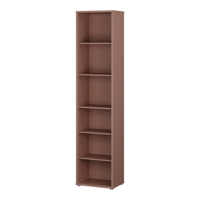 Alice Springs Tall Narrow Bookcase with 5 Shelves in Terracotta