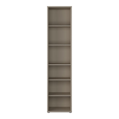 Alice Springs Tall Narrow Bookcase with 5 Shelves in Taupe