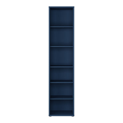 Alice Springs Tall Narrow Bookcase with 5 Shelves in Night Blue