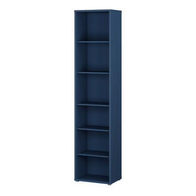 Alice Springs Tall Narrow Bookcase with 5 Shelves in Night Blue