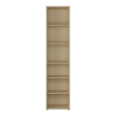 Alice Springs Tall Narrow Bookcase with 5 Shelves in Butter Yellow