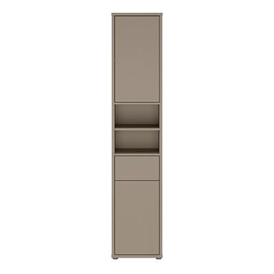 Alice Springs Tall Narrow Bathroom Storage Cabinet with 2 Doors Push-to-Open & 1 Drawer Push-to-Open in Taupe