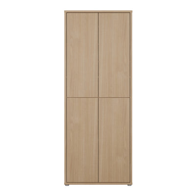 Alice Springs Tall Shoe Cabinet with 4 Doors Push-to-Open in Elegancia Oak