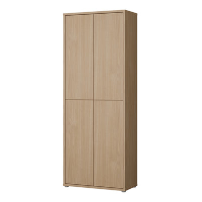 Alice Springs Tall Shoe Cabinet with 4 Doors Push-to-Open in Elegancia Oak