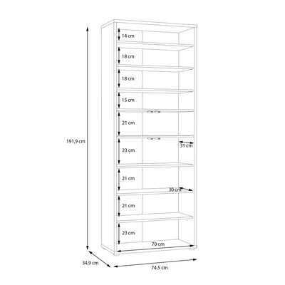 Alice Springs Shoe Cabinet with 4 Doors Push-to-Open in Artisan Oak and Light Grey Doors