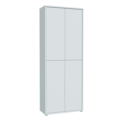 Alice Springs Tall Shoe Cabinet with 4 Doors Push-to-Open in Light Grey