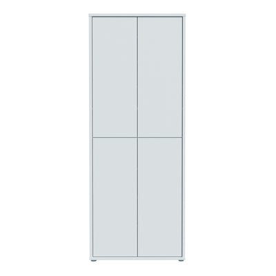 Alice Springs Tall Shoe Cabinet with 4 Doors Push-to-Open in Light Grey