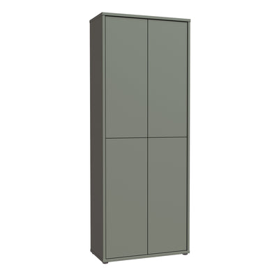 Alice Springs Tall Shoe Cabinet with 4 Doors Push-to-Open in Sage Green