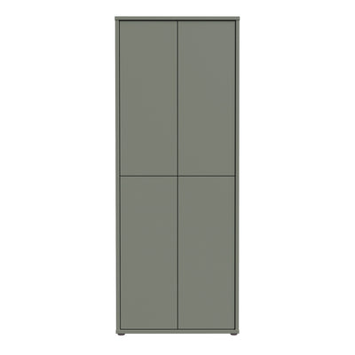 Alice Springs Tall Shoe Cabinet with 4 Doors Push-to-Open in Sage Green