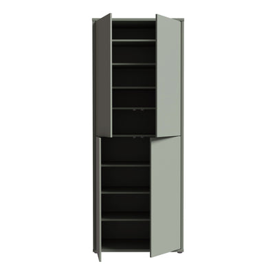 Alice Springs Tall Shoe Cabinet with 4 Doors Push-to-Open in Sage Green