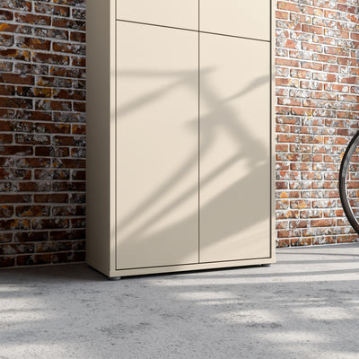 Alice Springs Tall Shoe Cabinet with 4 Doors Push-to-Open in Sand