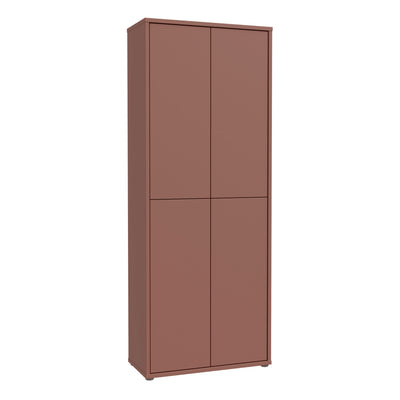 Alice Springs Tall Shoe Cabinet with 4 Doors Push-to-Open in Terracotta