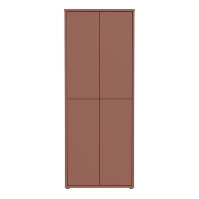 Alice Springs Tall Shoe Cabinet with 4 Doors Push-to-Open in Terracotta