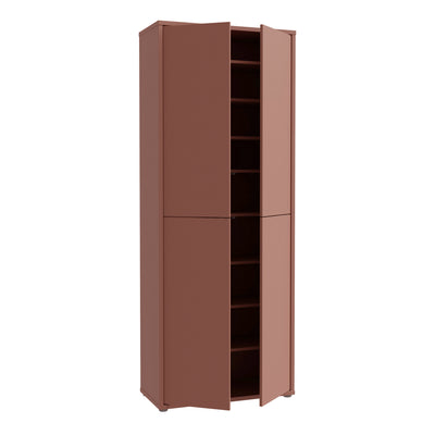 Alice Springs Tall Shoe Cabinet with 4 Doors Push-to-Open in Terracotta