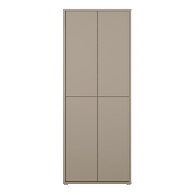 Alice Springs Tall Shoe Cabinet with 4 Doors Push-to-Open in Taupe