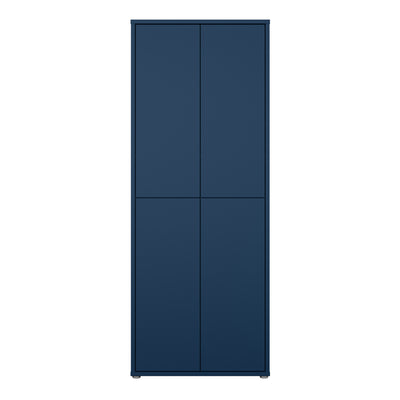 Alice Springs Tall Shoe Cabinet with 4 Doors Push-to-Open in Night Blue